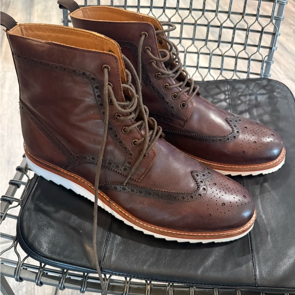 Vintage Foundry Co Men's.  Brown Leather  High Ankle Boots 12